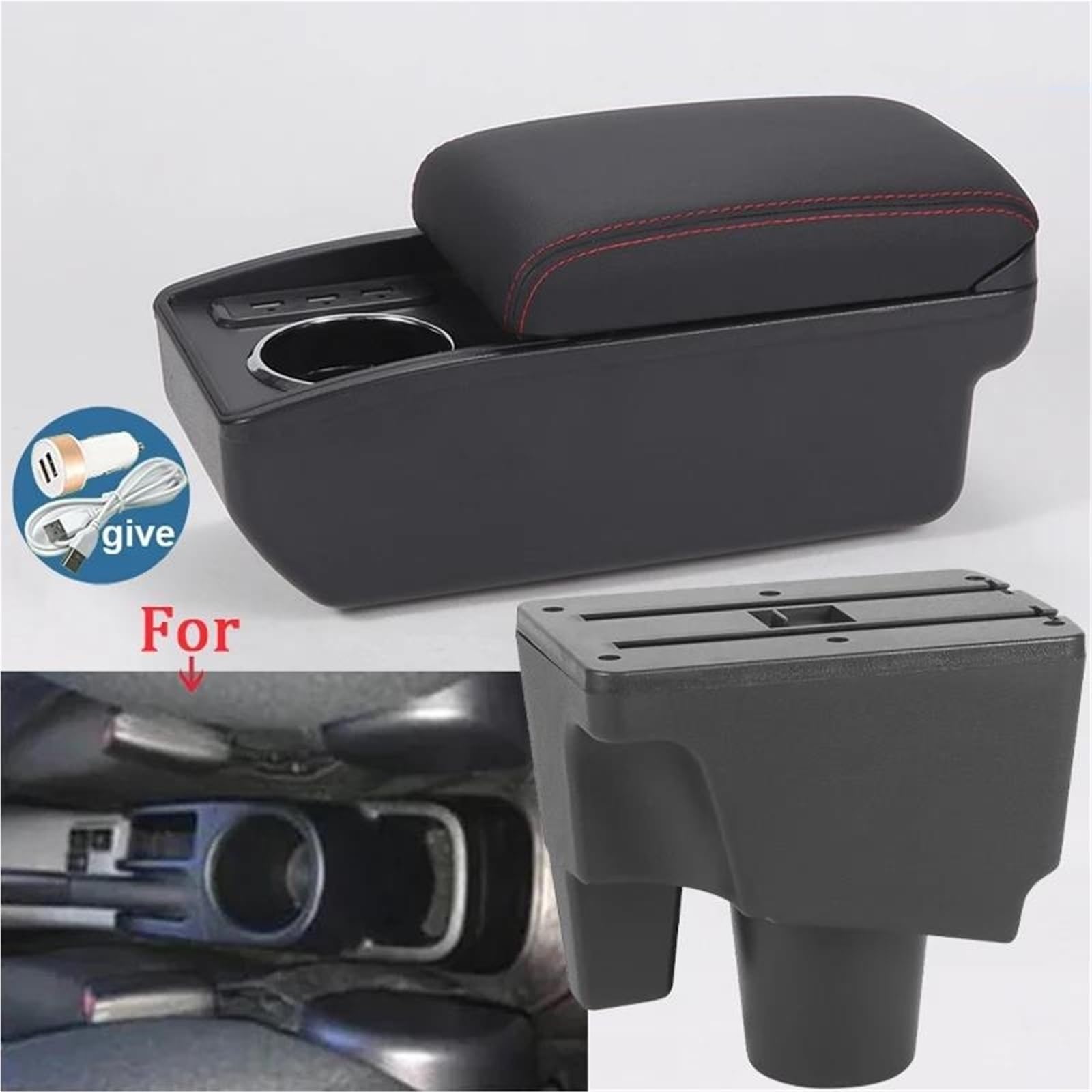 Auto Mittelkonsole Armlehnenbox Für Toyota Für Prius C Für Aqua Auto Armlehne Aufbewahrungsbox Teile Innen Autozubehör Mittelarmkonsole(Style B1) von SRQORT