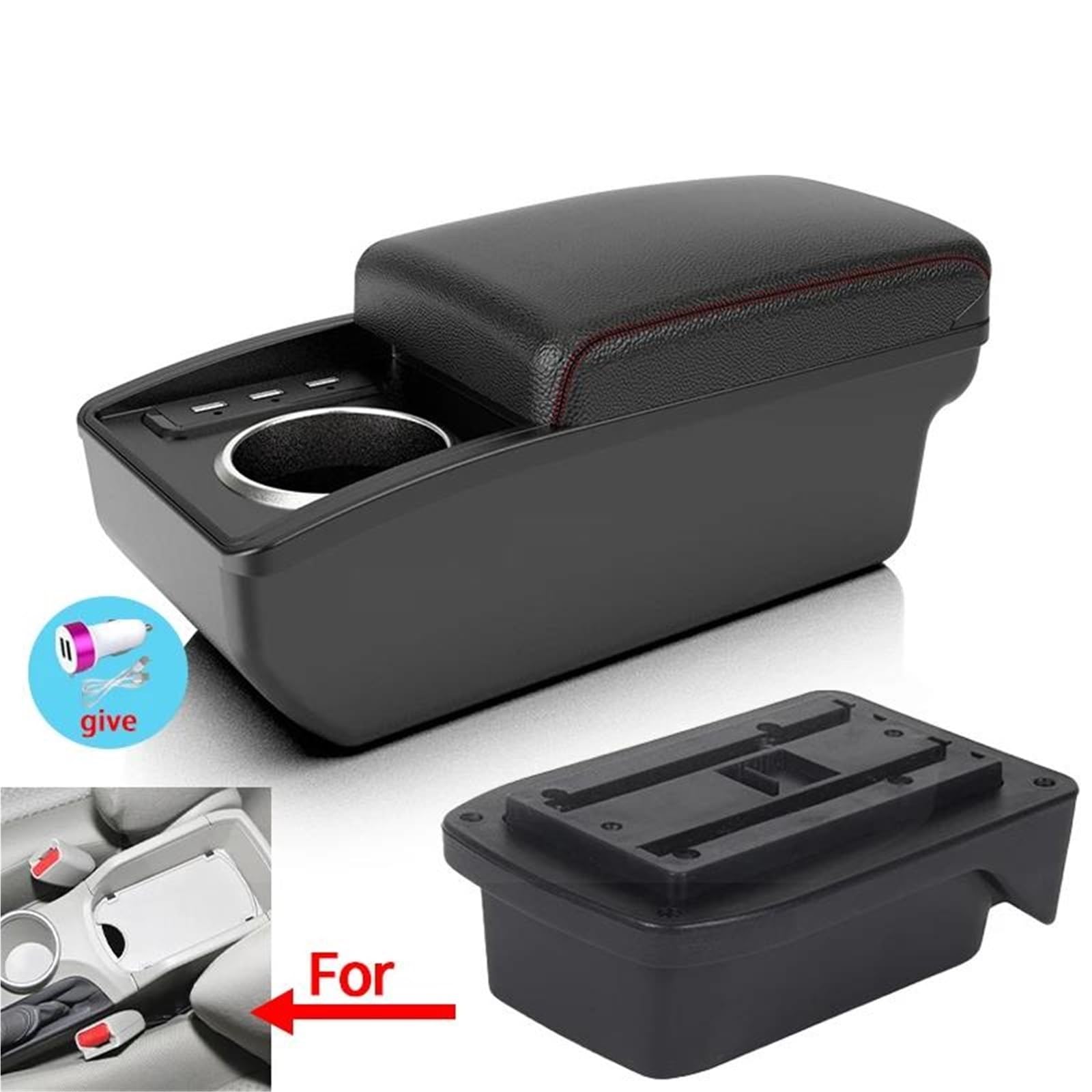 Auto Mittelkonsole Armlehnenbox Für Toyota Für Verso EZ Auto-Armlehnenbox Innenumbauteile Mit Getränkehalter Mittelarmkonsole(Style B1) von SRQORT