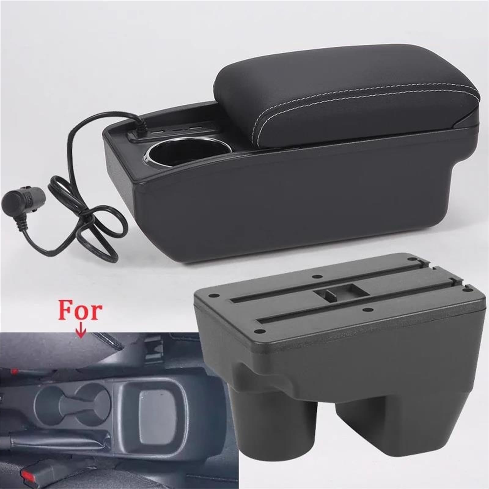 Auto Mittelkonsole Armlehnenbox Für Toyota Für Yaris Für Elegant 2021-2025 Auto-Armlehnen-Aufbewahrungsbox Spezielles Zubehör Mittelarmkonsole(Style A3) von SRQORT