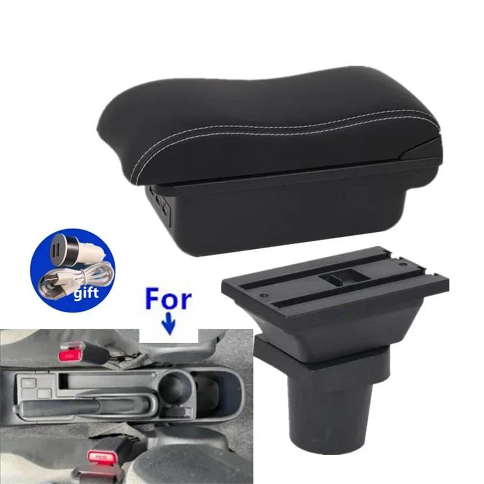 Auto Mittelkonsole Armlehnenbox Für Toyota Für Yaris Für Vitz Autoarmlehnenbox Innenausstattung Zentrale Aufbewahrungsbox Autozubehör Mittelarmkonsole(Style B6) von SRQORT