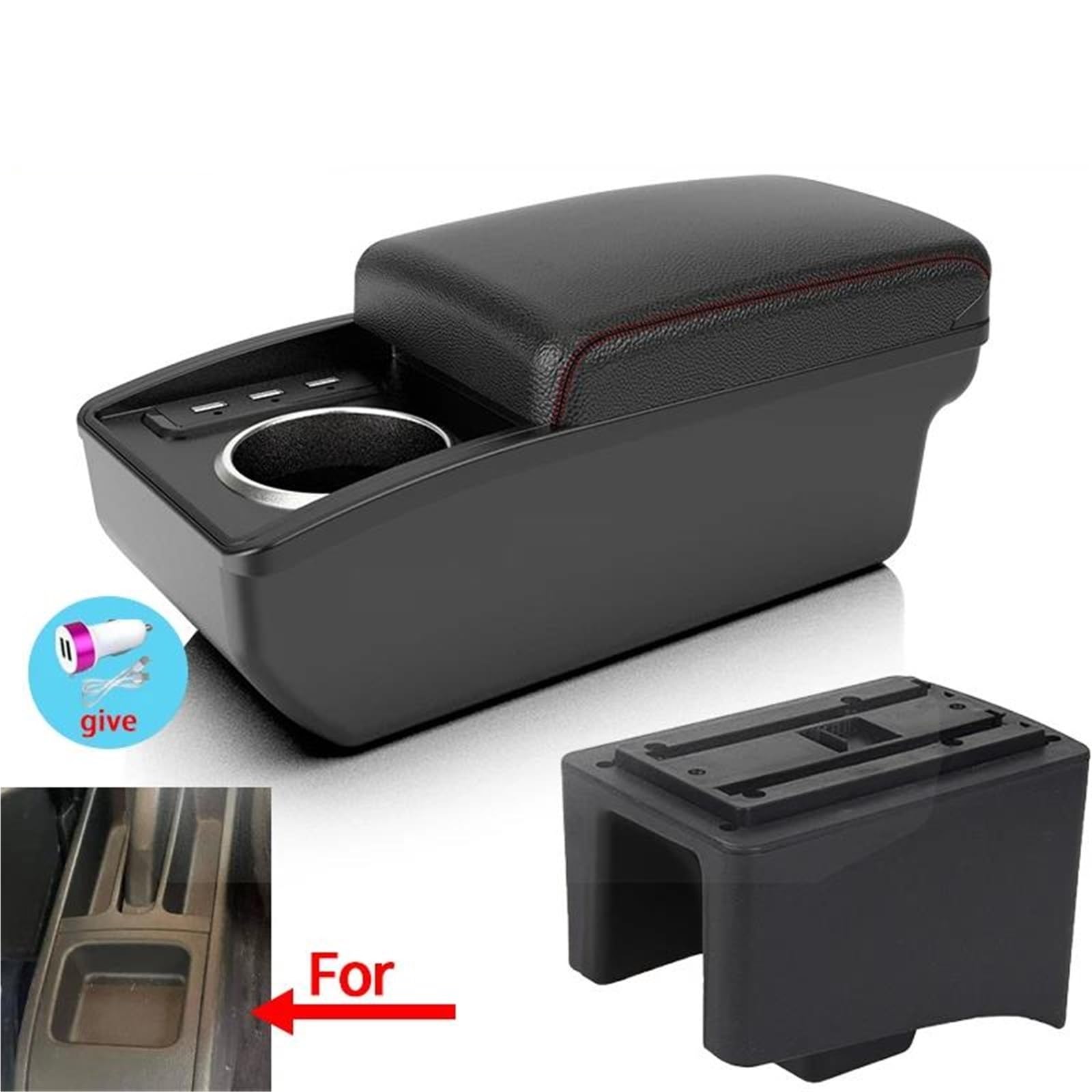 Auto Mittelkonsole Armlehnenbox Für VW Für Jetta Auto Armlehne Mittelkonsole Aufbewahrungsbox Autoteile Innenraum Mit Getränkehalter Mittelarmkonsole(Style B1) von SRQORT