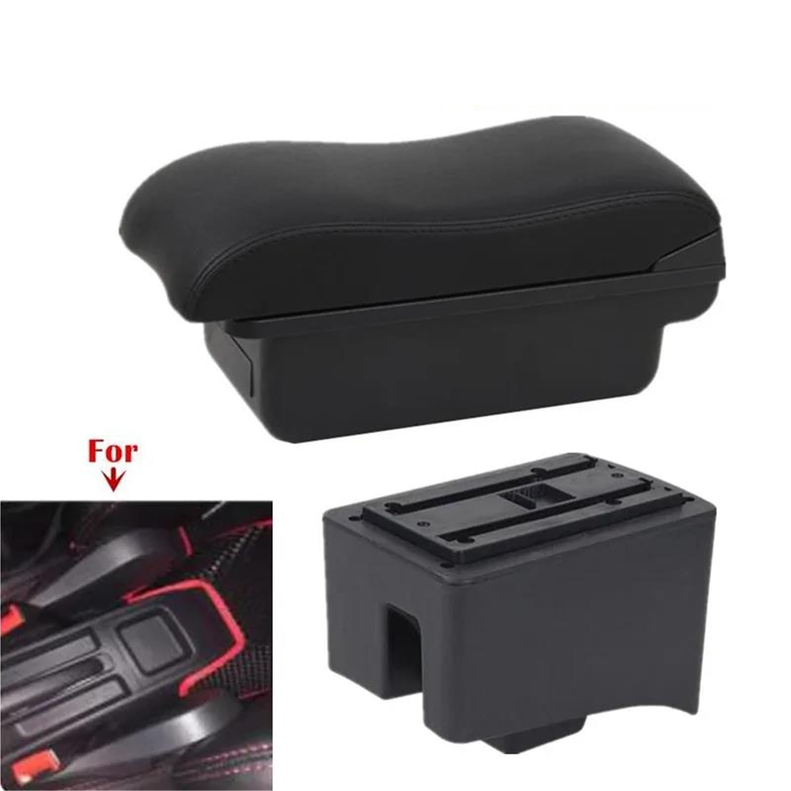 Auto Mittelkonsole Armlehnenbox Für VW Für Vento Für Polo V 2009-2020 Autoarmlehnenbox Aufbewahrungsbox Nachrüst-Autozubehör Mittelarmkonsole(Style A4) von SRQORT