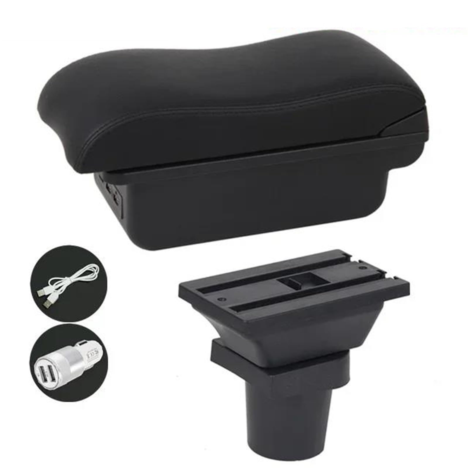 Auto Mittelkonsole Auto Armlehne Box Für Toyota Für Yaris Für Vitz 5dr 2005-2011 Zentrale Lagerung USB Arm Rest Zubehör Mittelarmkonsole(Style C4) von SRQORT