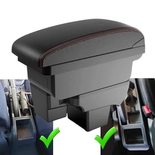 Auto Mittelkonsole Auto Armlehne Box Für VW Für Polo 2019-2024 Dual Layer Große Raum Zentrale Speicher Box Usb Mittelarmkonsole(Style B2) von SRQORT