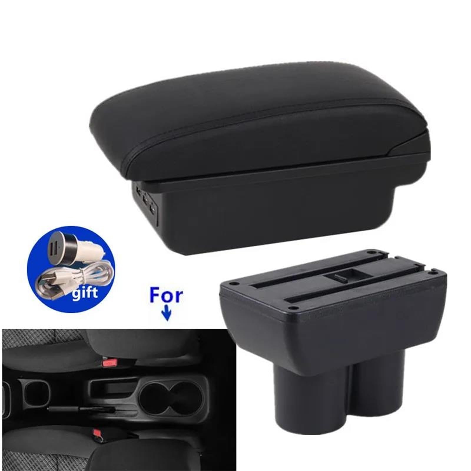 Auto Mittelkonsole Auto Armlehne Für Suzuki Für Jimny 1999-2018 Armlehne Box Innen Retrofit Teile Zentrum Speicher Box Mittelarmkonsole(Style B1) von SRQORT