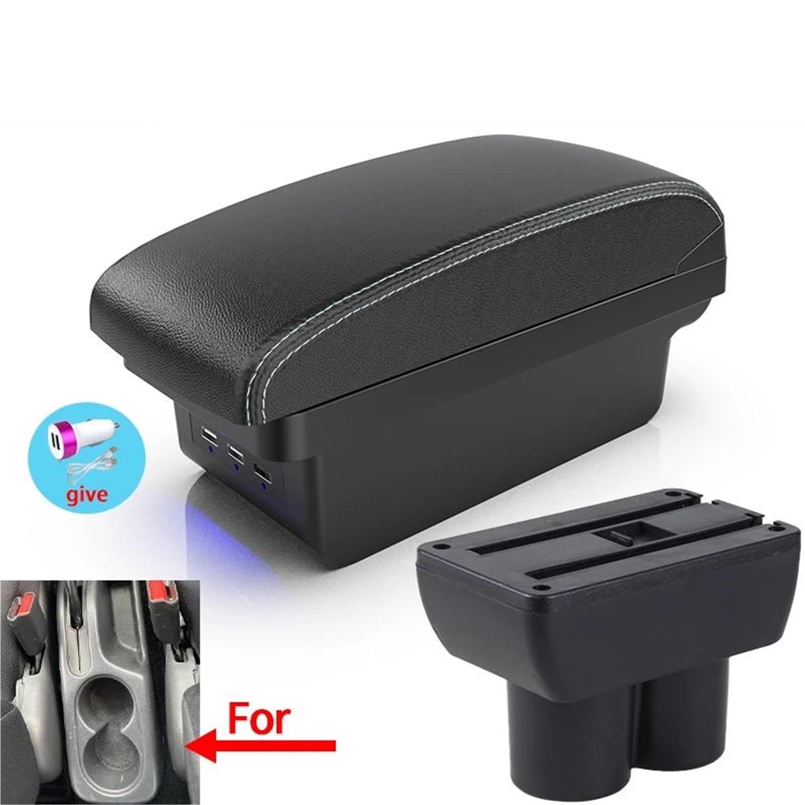 Auto Mittelkonsole Autoarmlehne Für Suzuki Für Jimny 1999-2018 Armlehnenbox Innenteile Center Storage Box Autozubehör Mittelarmkonsole(Style B3) von SRQORT