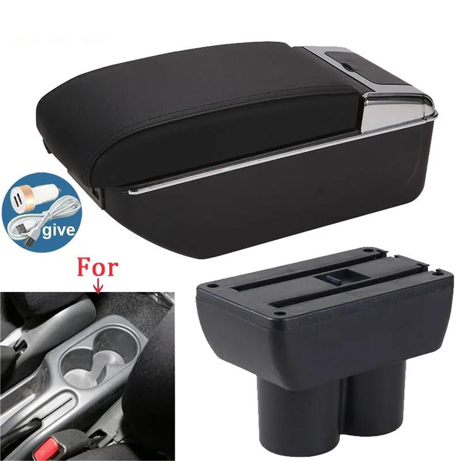 Auto Mittelkonsole Autoarmlehne Für Suzuki Für Jimny 2007-2015 Armlehnenbox Aschenbecherhalter Innenteile Aufbewahrungsbox Autozubehör Mittelarmkonsole(Style A2) von SRQORT