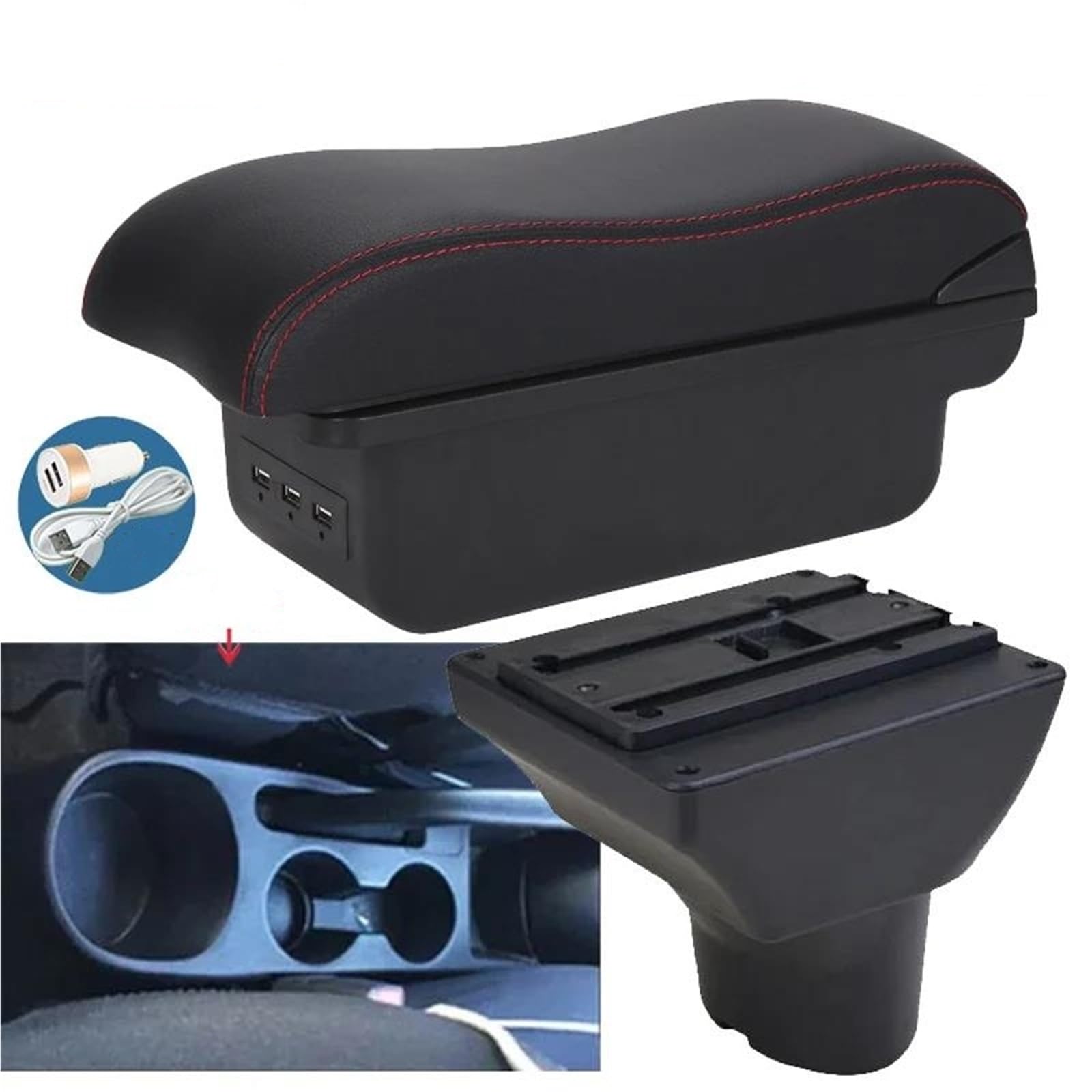 Auto Mittelkonsole Für Hyundai Für I20 Armlehnenbox Auto Armlehne Innenteile Details Spezielle Nachrüstteile Aufbewahrungsbox Mittelarmkonsole(Style B1) von SRQORT