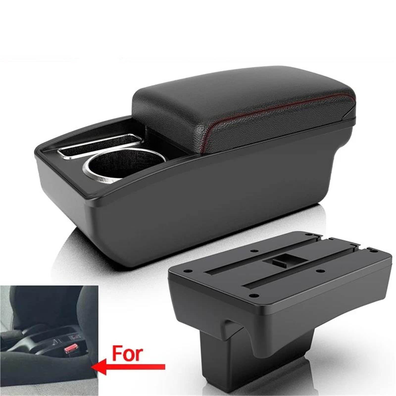 Auto Mittelkonsole Für Peugeot Für 307 I 2001-2008 Spezielle Armlehnenbox Aufbewahrungsbox Innenraum Modifiziertes Auto Getränkehalter Mittelarmkonsole(Style A1) von SRQORT