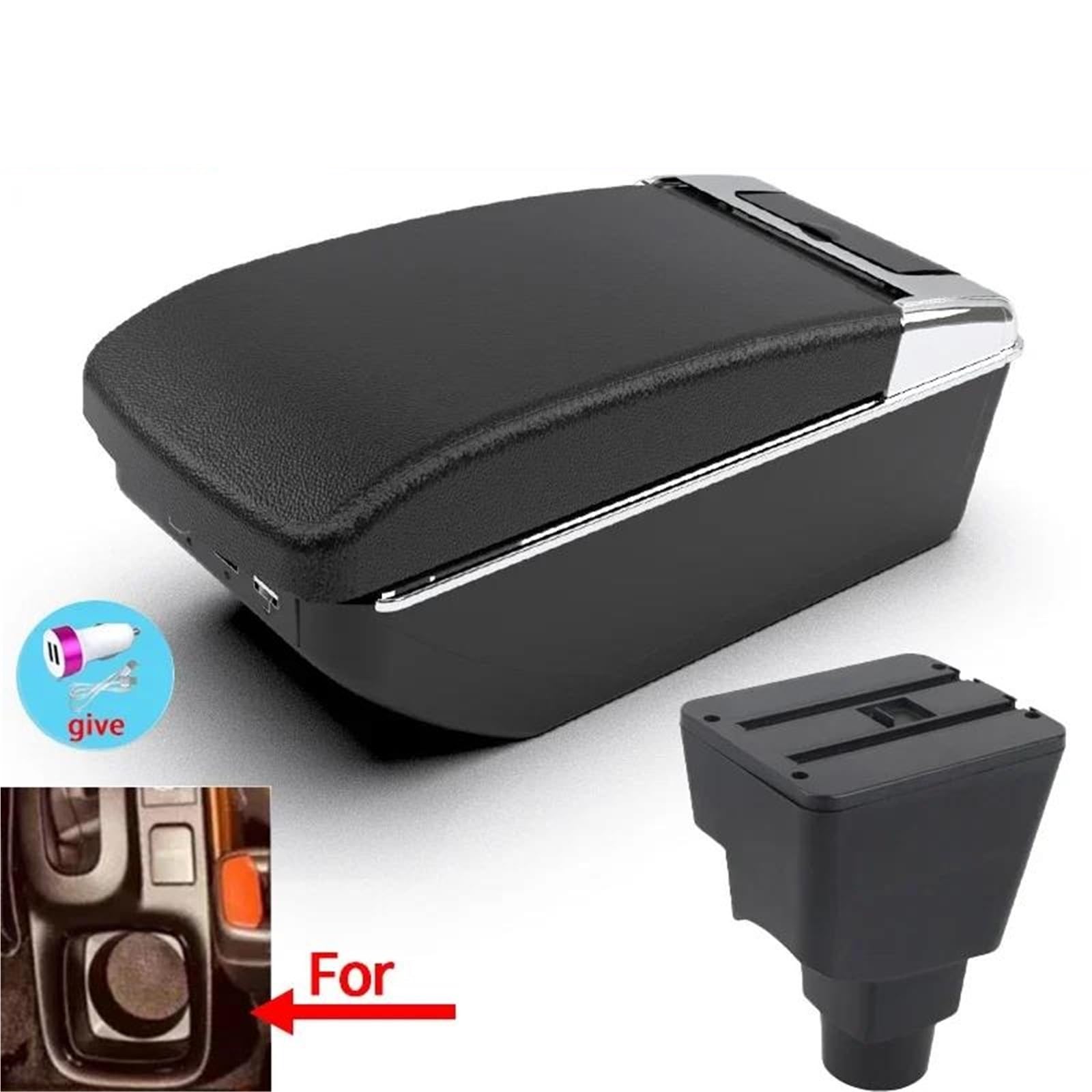Auto Mittelkonsole Für Toyota Für Sienta Auto Armlehne Innen Teile Modifizierte Teile Lagerung Box Auto Zubehör Mit USB Mittelarmkonsole(Style A2) von SRQORT