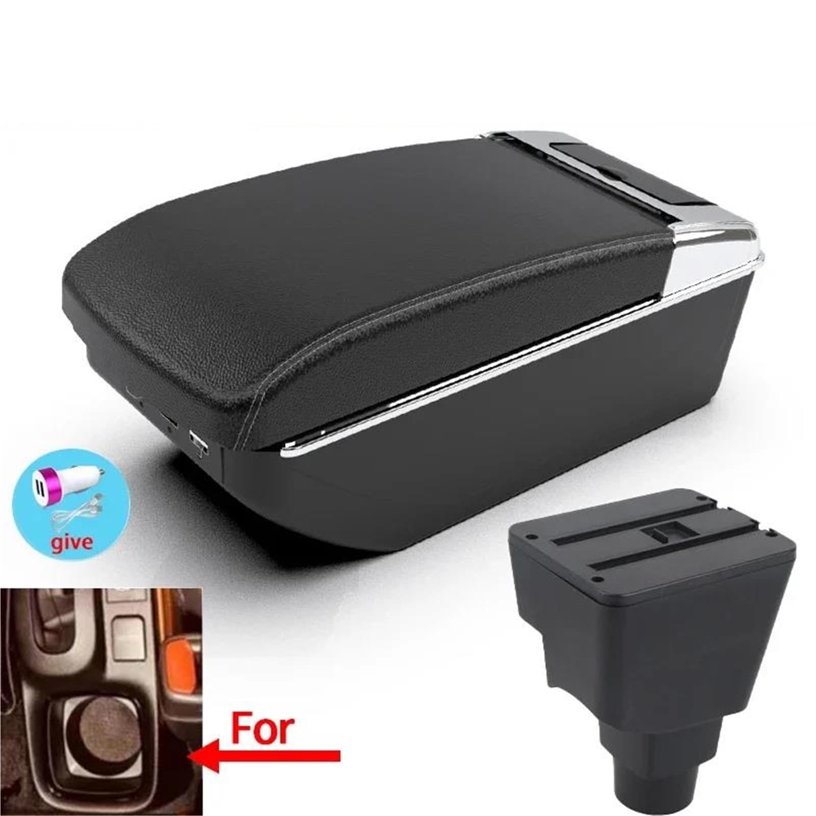 Auto Mittelkonsole Für Toyota Für Sienta Auto Armlehne Innen Teile Modifizierte Teile Lagerung Box Auto Zubehör Mit USB Mittelarmkonsole(Style A3) von SRQORT