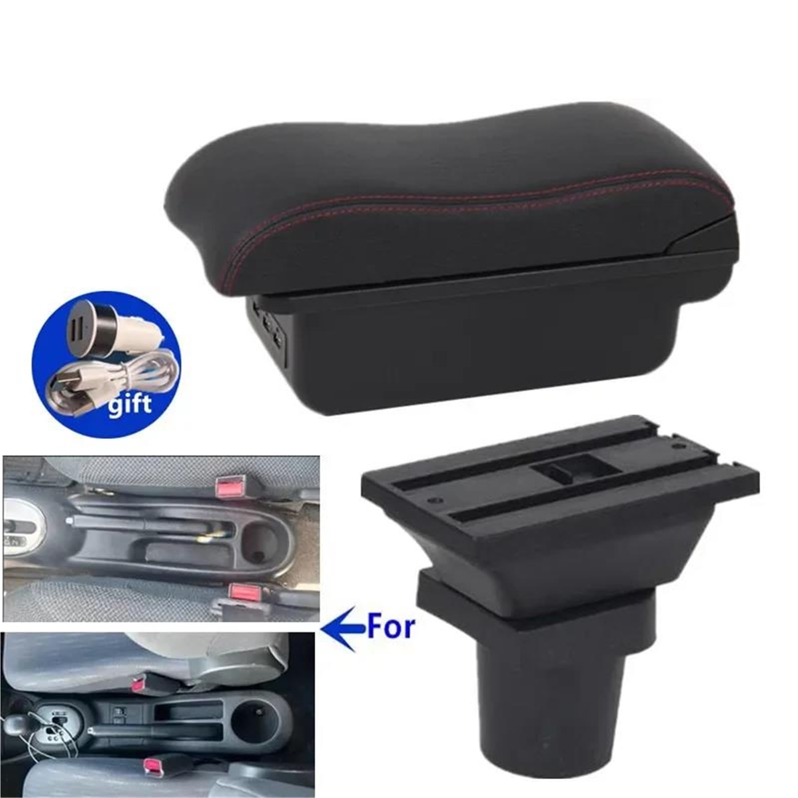 Auto Mittelkonsole Für Toyota Für Yaris Für Vitz 5dr 1998-2011 Auto Armlehne Box Innen Retrofit Auto Zubehör Mittelarmkonsole(Style B5) von SRQORT