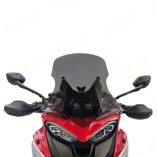 Windschild Spoiler Für Ducati Für MULTISTRADA Für V4/S Windschutzscheibe Windschutzscheibe Vorne Erhöhung Deflektoren(Dunkelgrau,56CM) von SRQORT