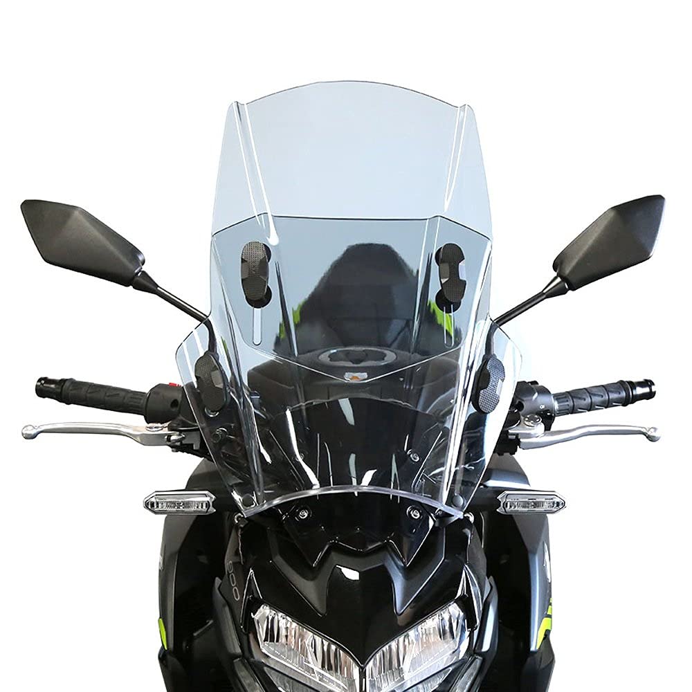 Windschild Spoiler Motorrad Windschutzscheibe Windschutzscheibe Universal Für R1200RT Für F800R Für ER6N Für CB500F(Transparent Gray) von SRQORT