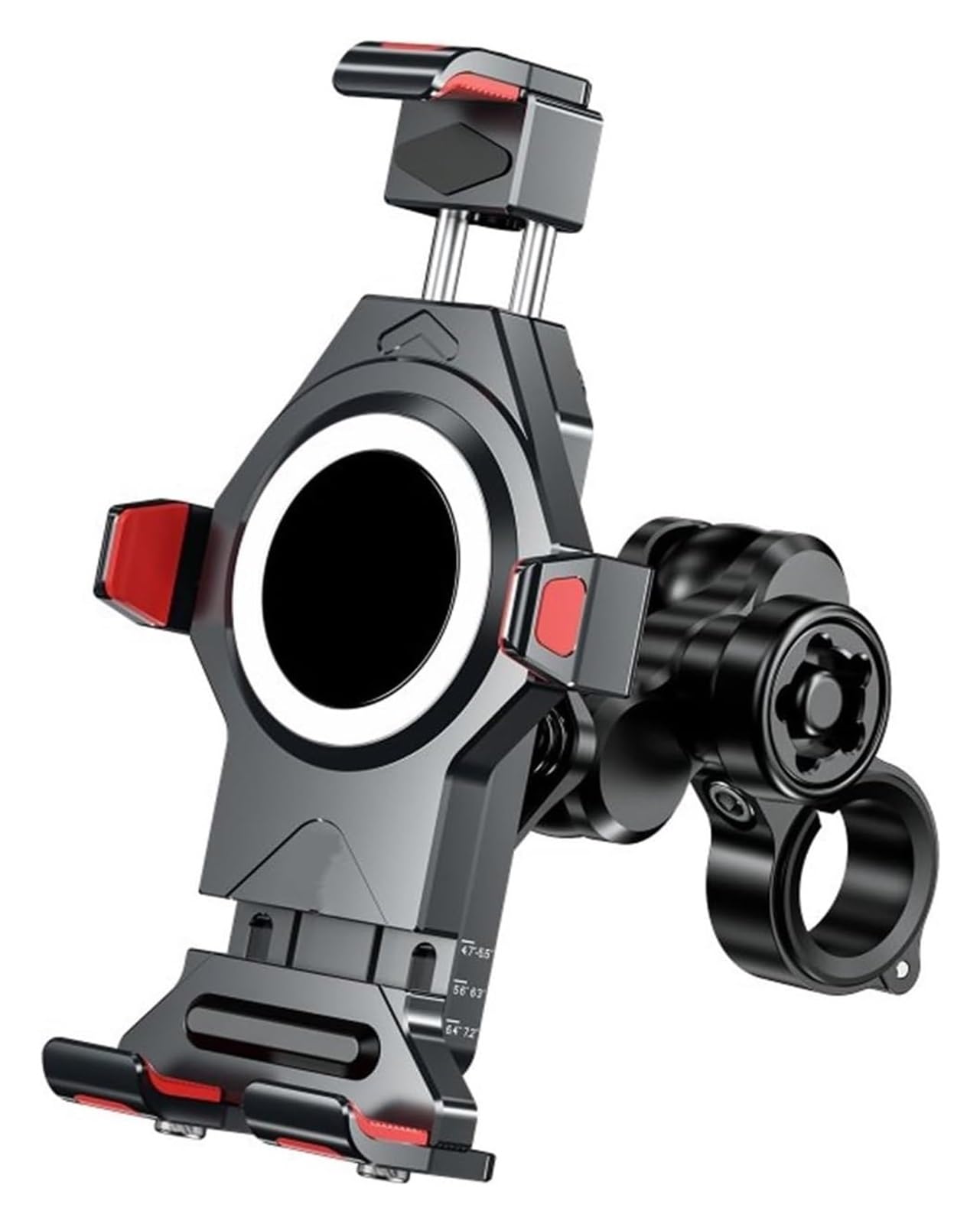 Motorrad Navigationshalterung GPS Für 4,7-7,2-Zoll-Handy-Aluminiumlegierung, Anti-Shedding, Stoßfester Motorrad-Lenker-Handyhalter, 1 Set(Schwarz) von SRVSQTPTVK