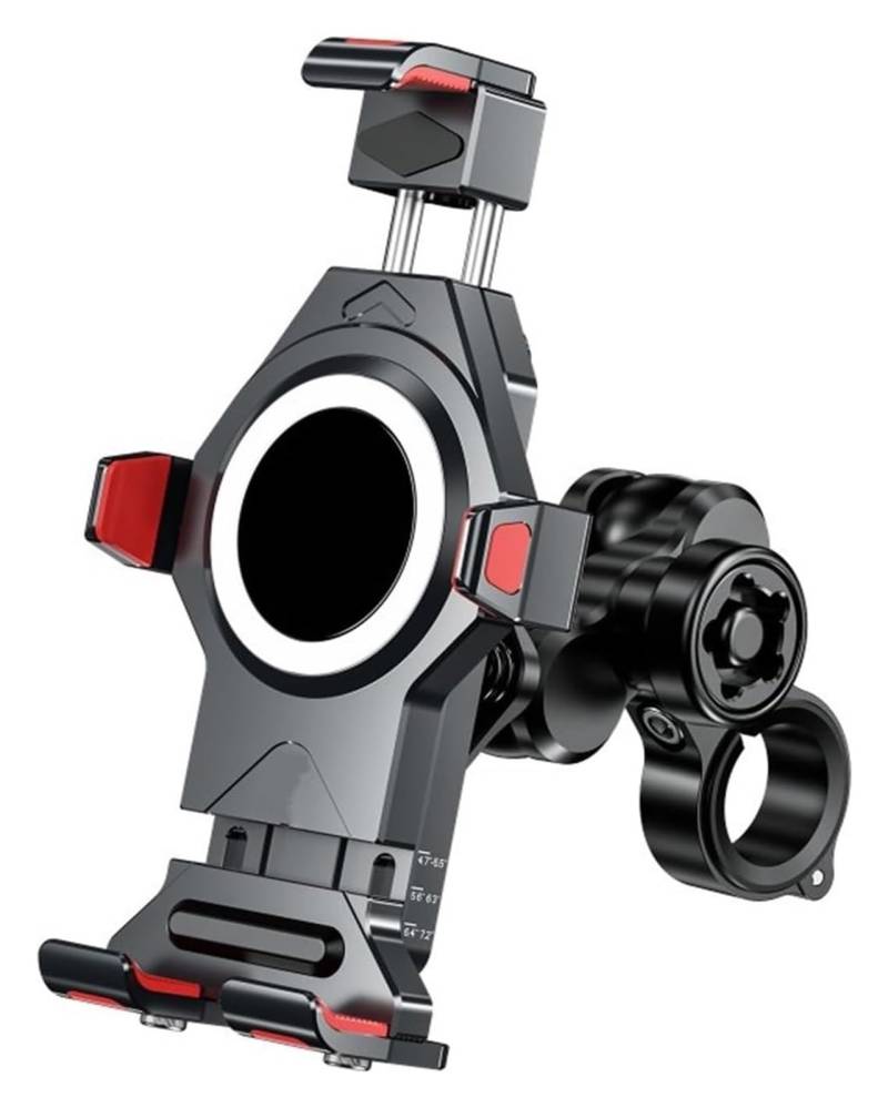 Motorrad Navigationshalterung GPS Für 4,7-7,2-Zoll-Handy-Aluminiumlegierung, Anti-Shedding, Stoßfester Motorrad-Lenker-Handyhalter, 1 Set(Schwarz) von SRVSQTPTVK