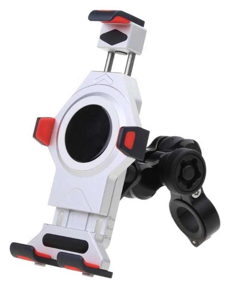 Motorrad Navigationshalterung GPS Für 4,7-7,2-Zoll-Handy-Aluminiumlegierung, Anti-Shedding, Stoßfester Motorrad-Lenker-Handyhalter, 1 Set(Silber) von SRVSQTPTVK