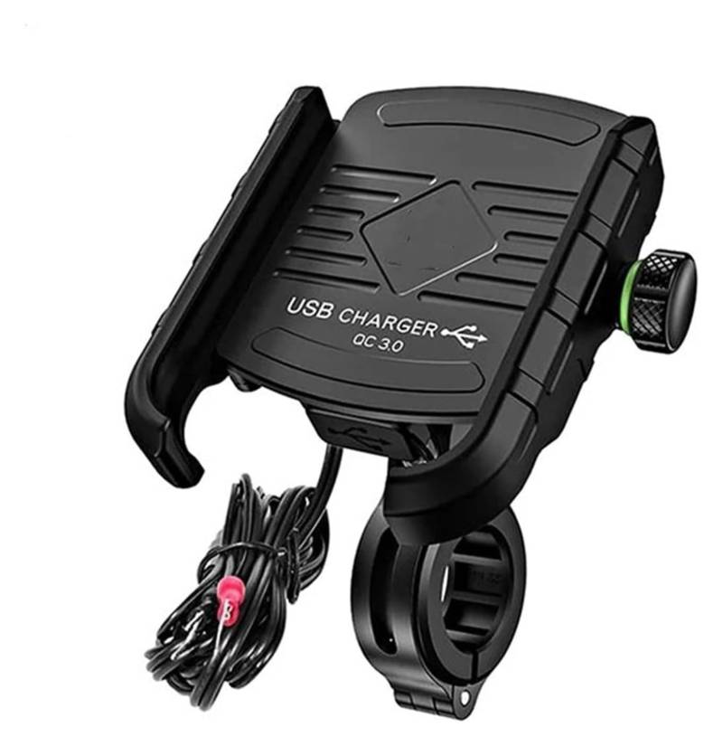 Motorrad Navigationshalterung GPS Für 4-7 Zoll Telefon Motorrad Telefon Halter Drahtlose Ladestation 3,0 Schnell Ladegerät GPS Moto Unterstützung Handy Lenker Montieren(M8 USB Charger) von SRVSQTPTVK
