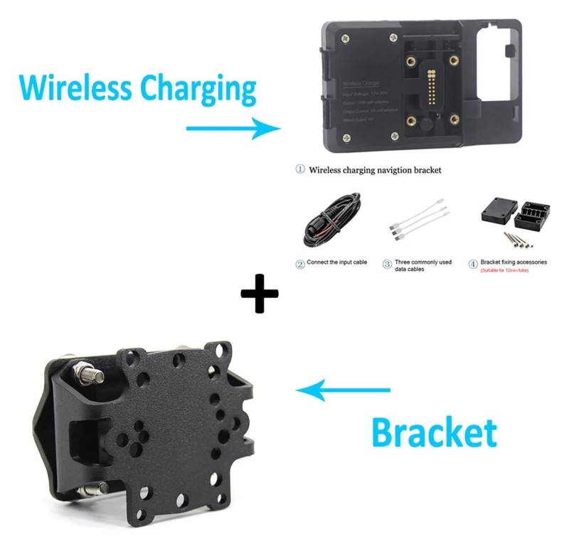 Motorrad Navigationshalterung GPS Für A&prilia Für Tuareg 660 Für Tuareg660 2022 Telefon Drahtlose Und USB Lade GPS Navigation Platte Halterung Halter Stehen(Wireless and Stand) von SRVSQTPTVK
