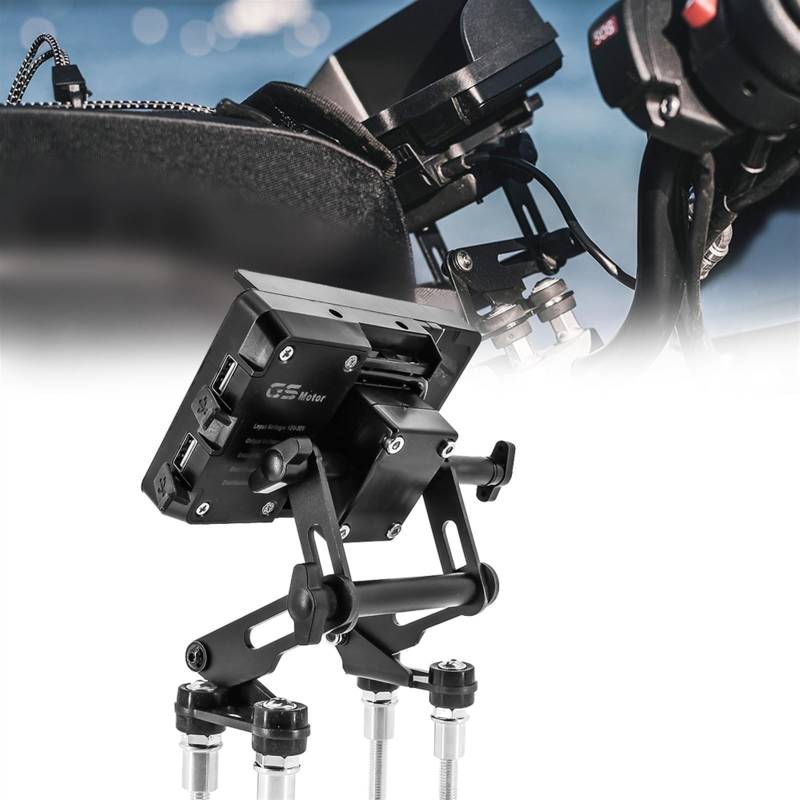 Motorrad Navigationshalterung GPS Für B&MW R1200R LC R 1200 R Einstellbare Extend Lenker Handy Navigation Halterung USB Telefon Chargi(Set a) von SRVSQTPTVK