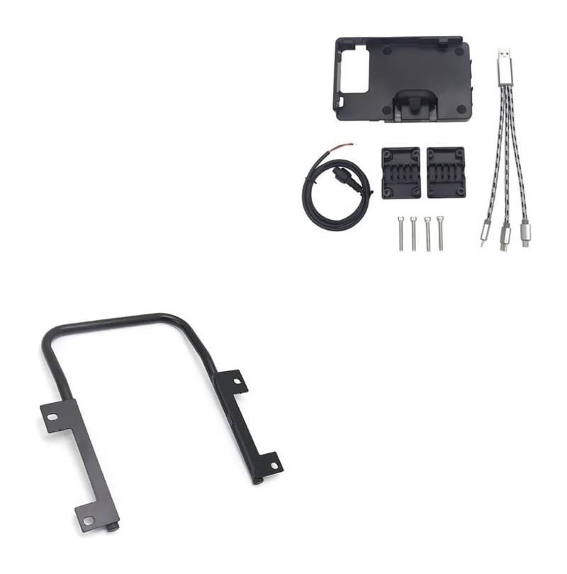 Motorrad Navigationshalterung GPS Für C&FMOTO Für 800MT 800 MT MT800 GPS Telefon Montieren USB Lade Navigation Halterung Halter Stehen Motorrad Zubehör(-02-USB and Stand) von SRVSQTPTVK