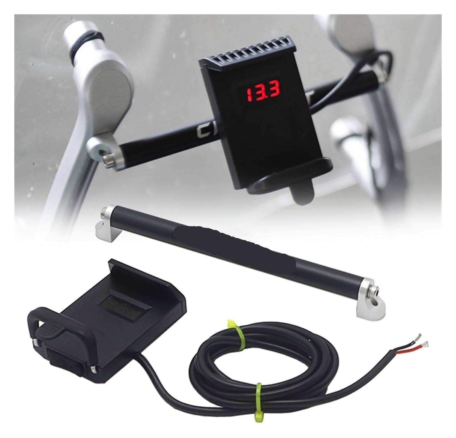 Motorrad Navigationshalterung GPS Für CF Moto 650MT 650 MT MT650 CF650MT 2018 USB Lade Motorrad GPS Navigation Halterung Stoßfest Aluminium Legierung(USB and Bracket) von SRVSQTPTVK