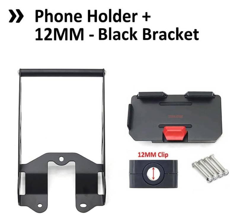 Motorrad Navigationshalterung GPS Für D&ucati Für Desert X Für DesertX 937 2022 2023 12MM 22MM Motorrad USB Drahtlose Ladegerät GPS Telefon Halter Navigation Halterung Montieren(12mm - a Set) von SRVSQTPTVK