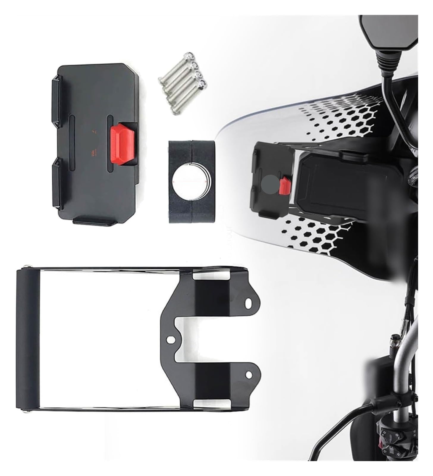 Motorrad Navigationshalterung GPS Für D&ucati Für Desert X Für DesertX 937 2022 2023 12MM 22MM USB Drahtlose Ladegerät GPS Telefon Halter Navigation Halterung Montieren(22mm - a Set) von SRVSQTPTVK