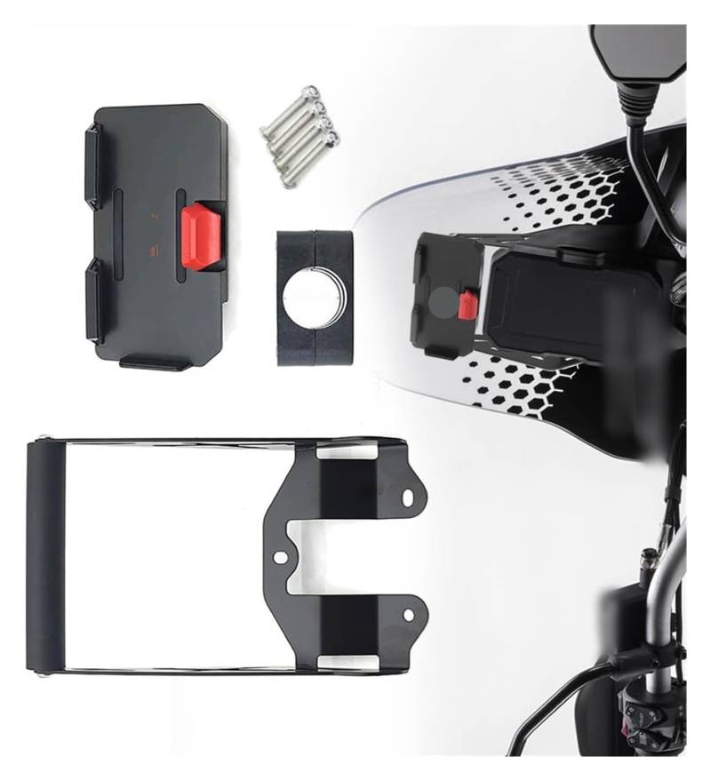 Motorrad Navigationshalterung GPS Für D&ucati Für Desert X Für DesertX 937 2022 2023 12MM 22MM USB Drahtlose Ladegerät GPS Telefon Halter Navigation Halterung Montieren(22mm - a Set) von SRVSQTPTVK
