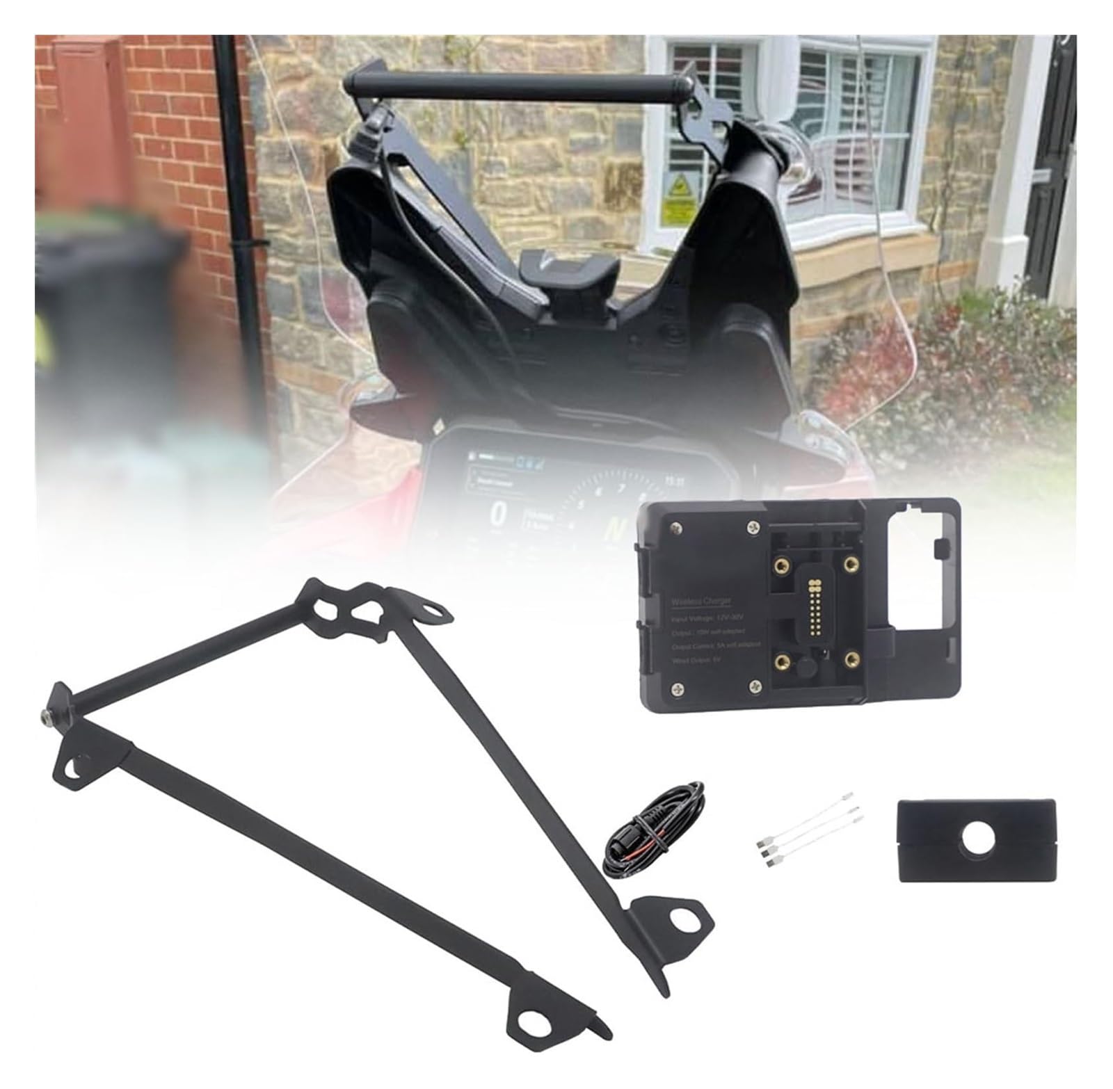 Motorrad Navigationshalterung GPS Für D&ucati Für MULTISTRADA V4 S V4S 2021 + Motorrad Handy GPS Halterung Navigation Halterung USB Und Drahtlose Lade Stehen(12mm Wireless Stand) von SRVSQTPTVK