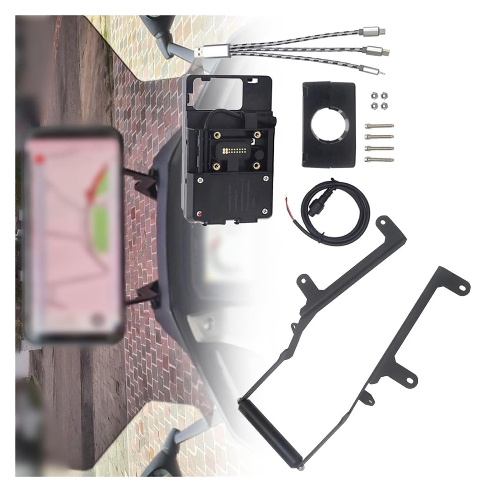 Motorrad Navigationshalterung GPS Für FO&RZA 750 NSS750 NSS 750 2021 Handy GPS Halterung Drahtlose Lade Navigation Platte Halterung Stand Bord(22mm USB Stand) von SRVSQTPTVK