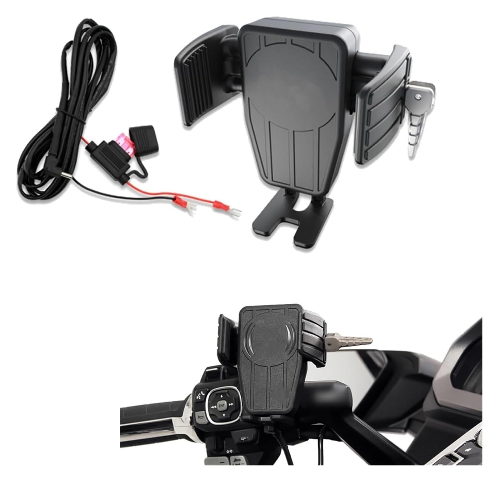 Motorrad Navigationshalterung GPS Für Goldwing GL 1800 F6B GL1800 DCT 2018 2019 2020 2021 Drahtlose Lade GPS Telefon Halter Navigation Halterung(Without Support) von SRVSQTPTVK