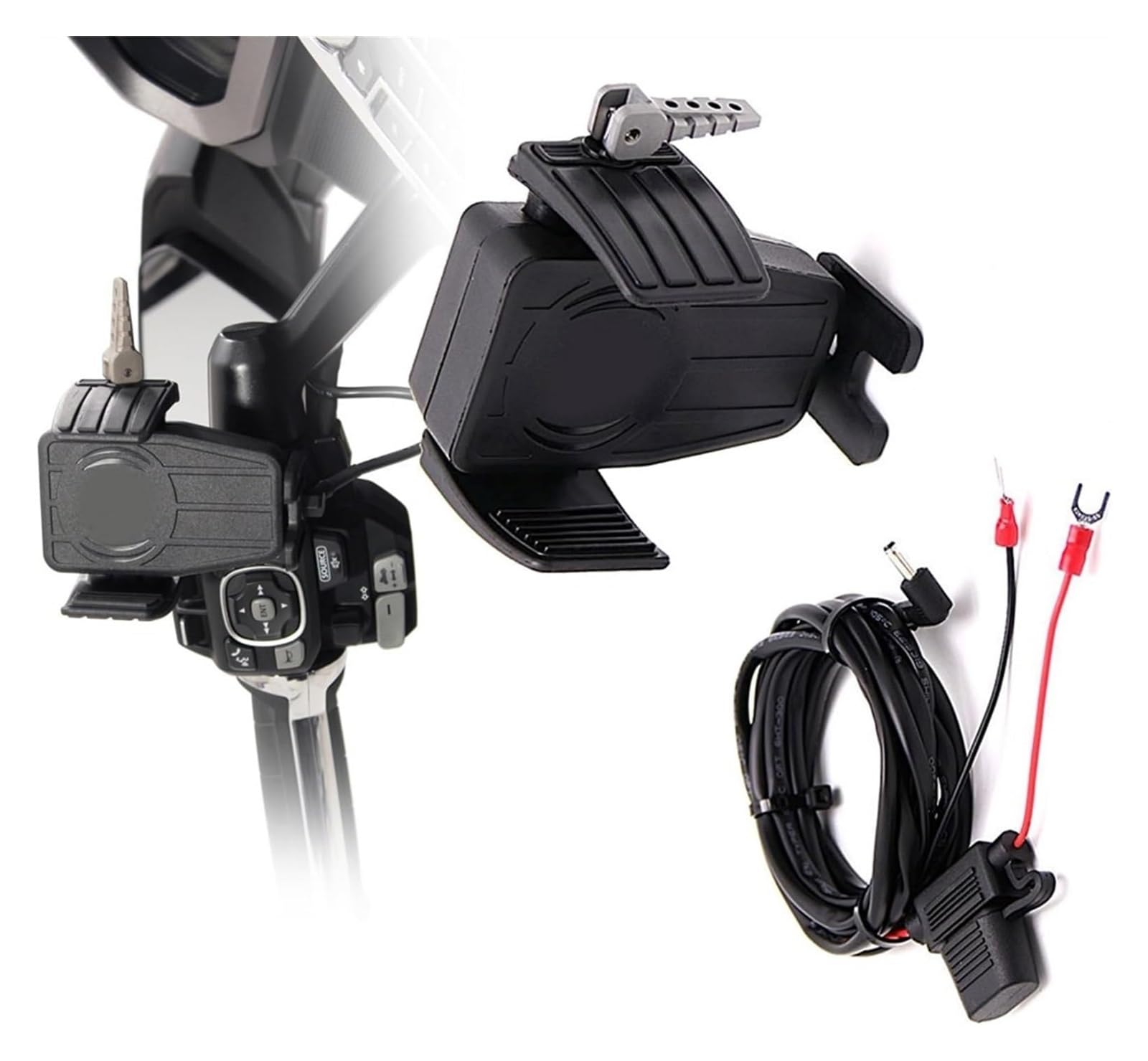 Motorrad Navigationshalterung GPS Für Goldwing GL1800 F6B 2018 2019 2020 2021 Drahtlose Lade GPS Telefon Halter Navigation Halterung Zubehör Motorrad(A) von SRVSQTPTVK