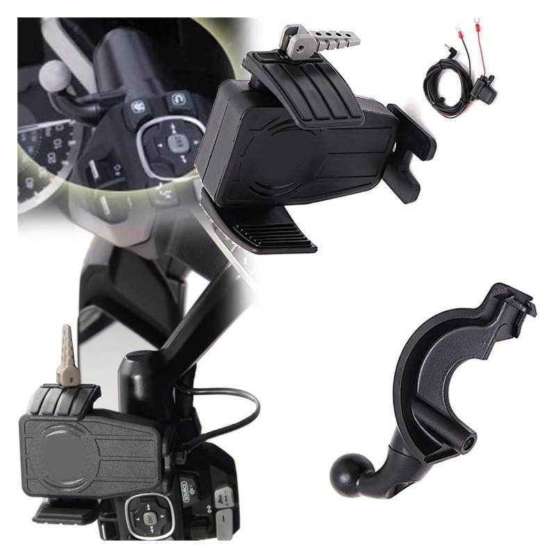 Motorrad Navigationshalterung GPS Für Goldwing GL1800 F6B 2018 2019 2020 2021 Drahtlose Lade GPS Telefon Halter Navigation Halterung Zubehör Motorrad(AC) von SRVSQTPTVK