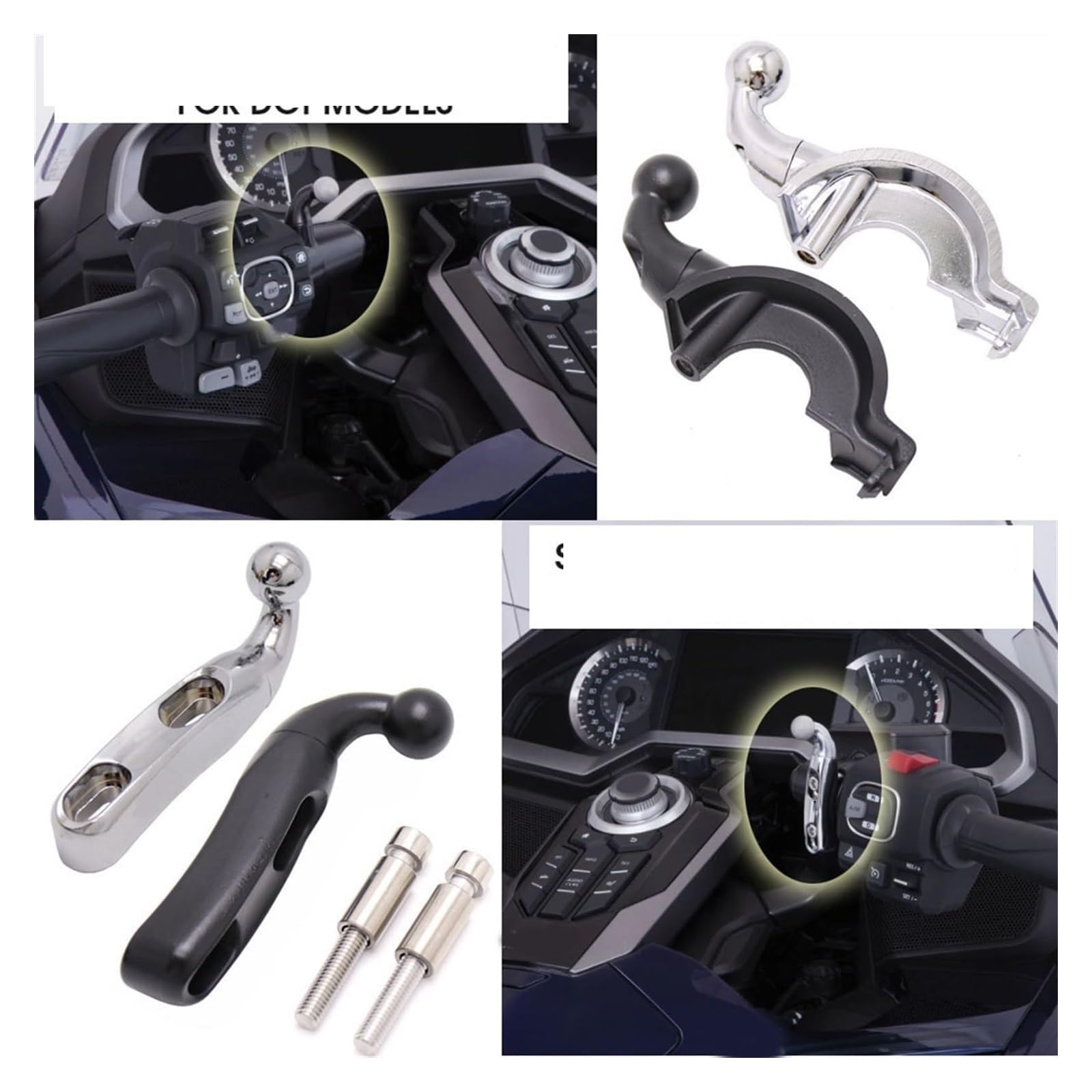Motorrad Navigationshalterung GPS Für Goldwing GL1800 F6B 2018 2019 2020 2021 Drahtlose Lade GPS Telefon Halter Navigation Halterung Zubehör Motorrad(AE) von SRVSQTPTVK