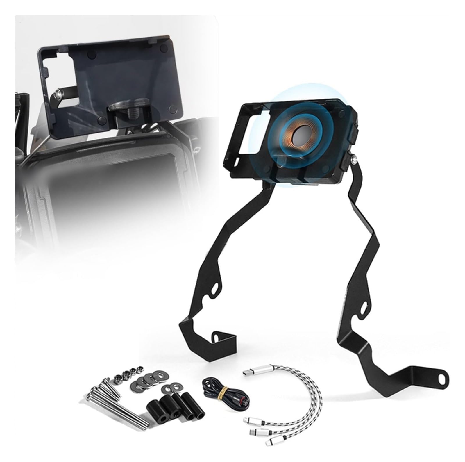 Motorrad Navigationshalterung GPS Für H&Arley Für Pan Amerika 1250 S PA1250 PA 1250S PA1250 2021 2022-Wireless Ladegerät USB Handy Halter GPS Navigation Halterung(Wireless Chargin Kit) von SRVSQTPTVK