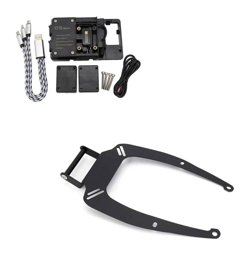 Motorrad Navigationshalterung GPS Für N-MAX 155 Für N-MAX 125 2015-2020 Motorrad GPS Navigation Halterung USB Lade Port Halter Halterung(D) von SRVSQTPTVK