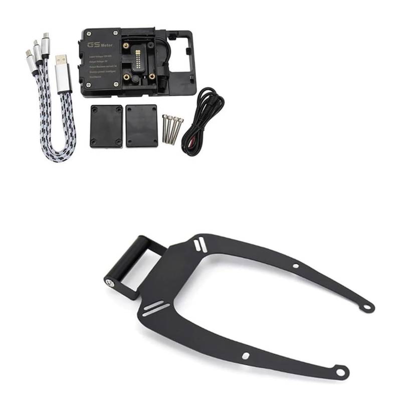 Motorrad Navigationshalterung GPS Für N-MAX 155 Für N-MAX 125 2015-2020 Motorrad GPS Navigation Halterung USB Lade Port Halter Halterung(E) von SRVSQTPTVK