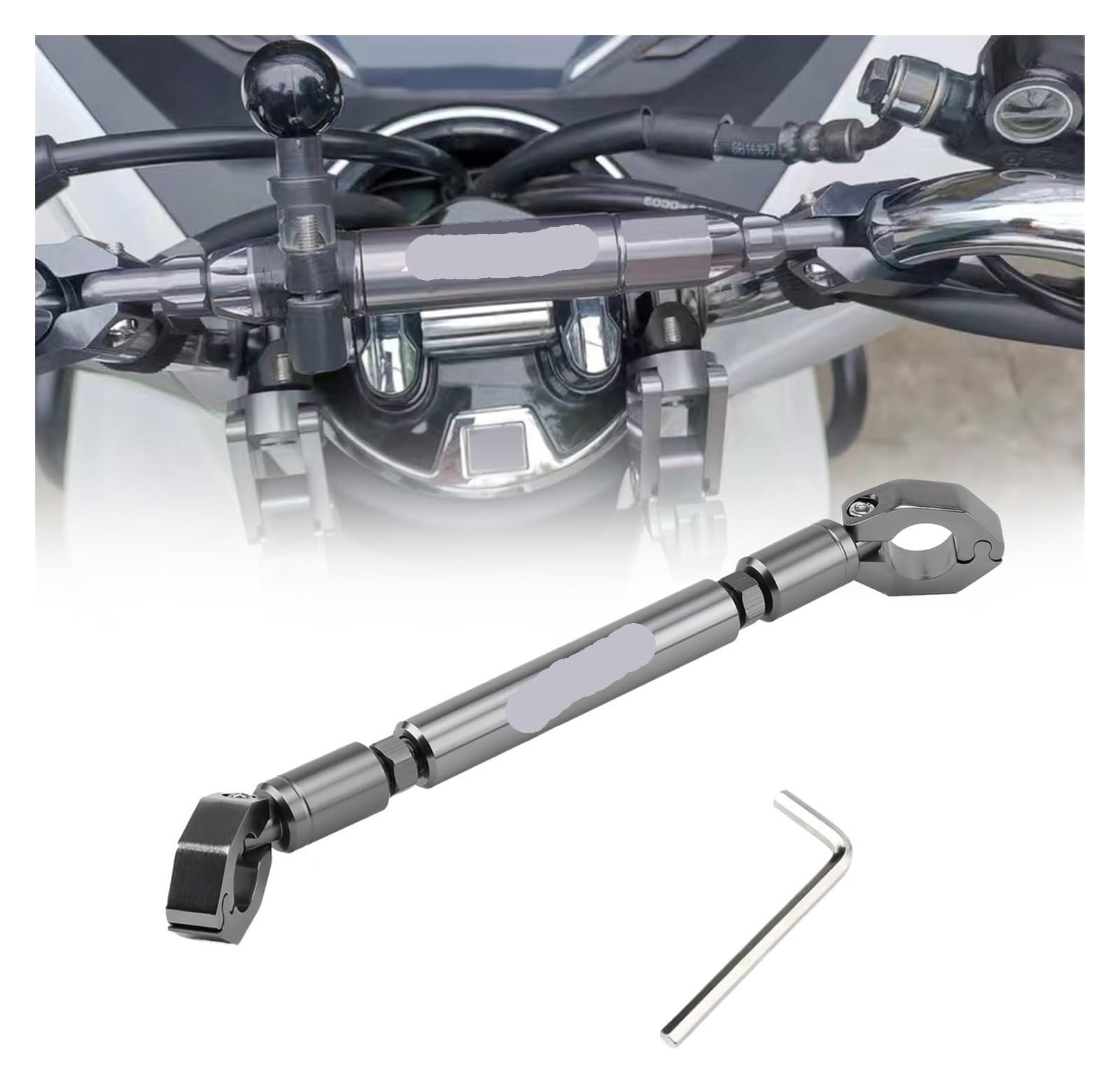 Motorrad Navigationshalterung GPS Für PCX 125 150 160 PCX160 Motorrad Einstellbare Lenker Balance Bar Navigation Handy Halterung GPS Zubehör(Grey) von SRVSQTPTVK