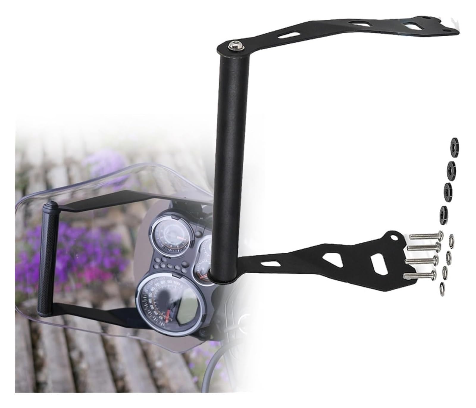 Motorrad Navigationshalterung GPS Für Royal Für Enfield Für Himalayan 2016-2020 GPS Platte Anzupassen Halter Motorrad GPS Smartphone Windschutzscheibe Navigation Halterung(22mm) von SRVSQTPTVK