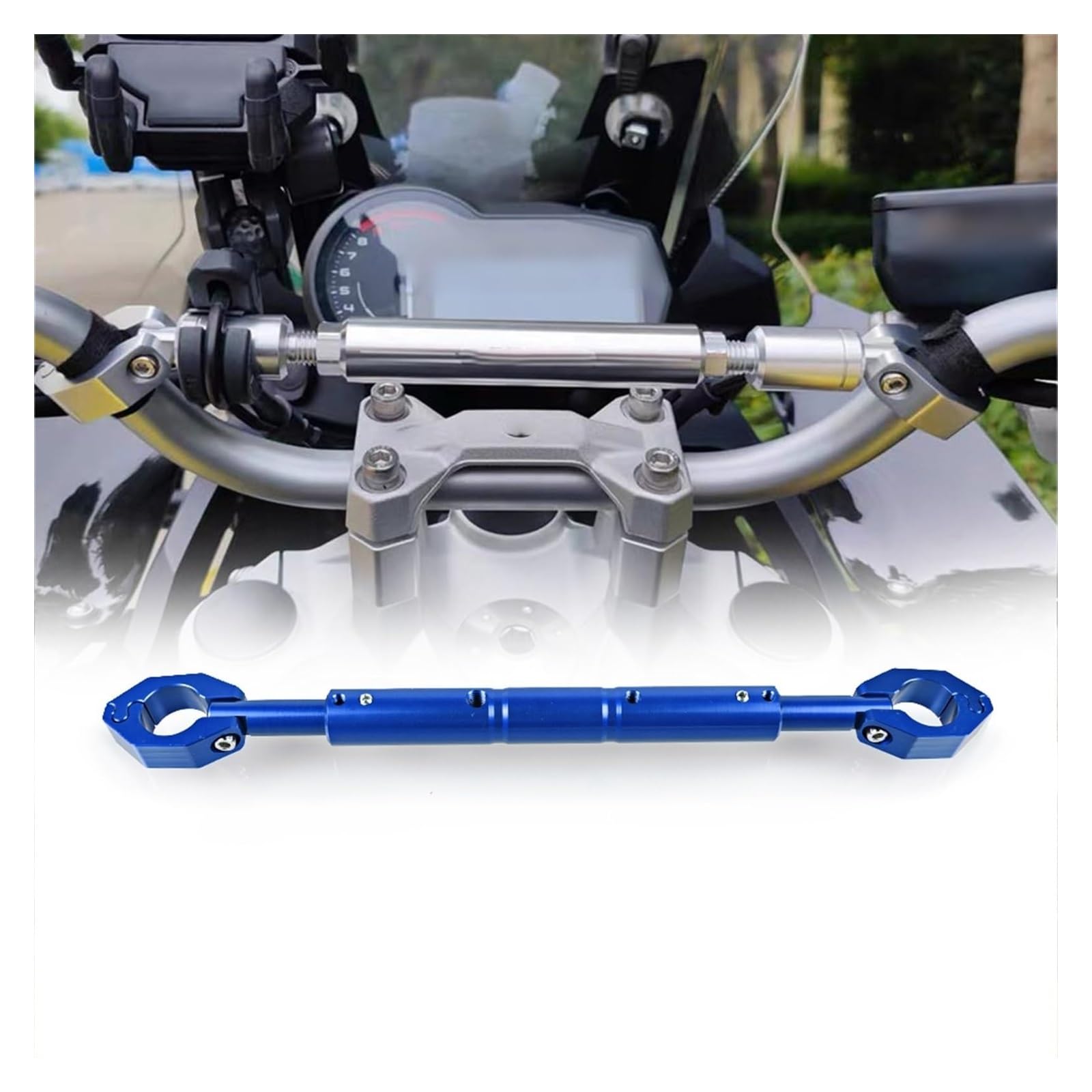 Motorrad Navigationshalterung GPS Für SYM Für Burgman 650 2003-2018 MAX 400 I 600 I 300 Zubehör Motorrad Lenker Balance Bar Lenkhebel Navigation Halterung(A Blue) von SRVSQTPTVK