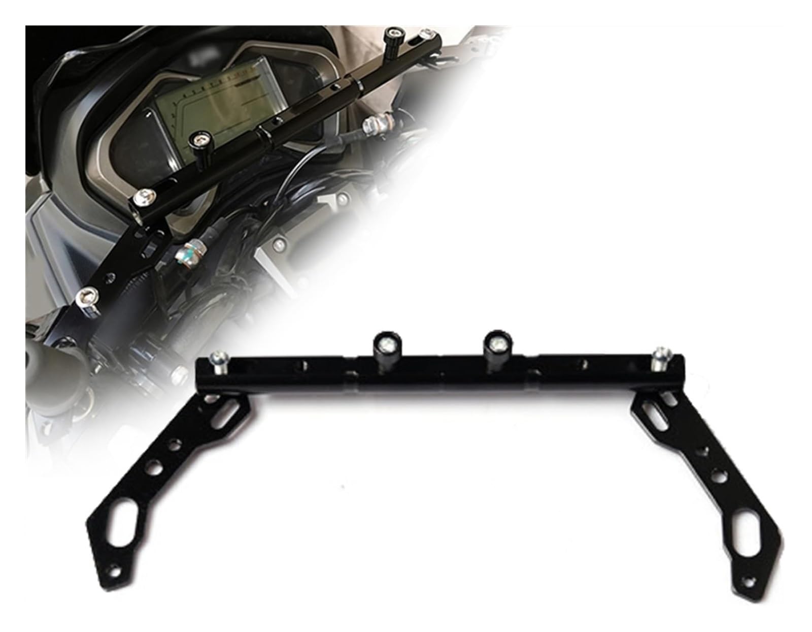 Motorrad Navigationshalterung GPS Für SYM MAX Für SYM 600i 600 400i 400 Zubehör Telefon GPS Navigation Platte Halterung Lenker Anzupassen Halter Balance Bar(Schwarz) von SRVSQTPTVK