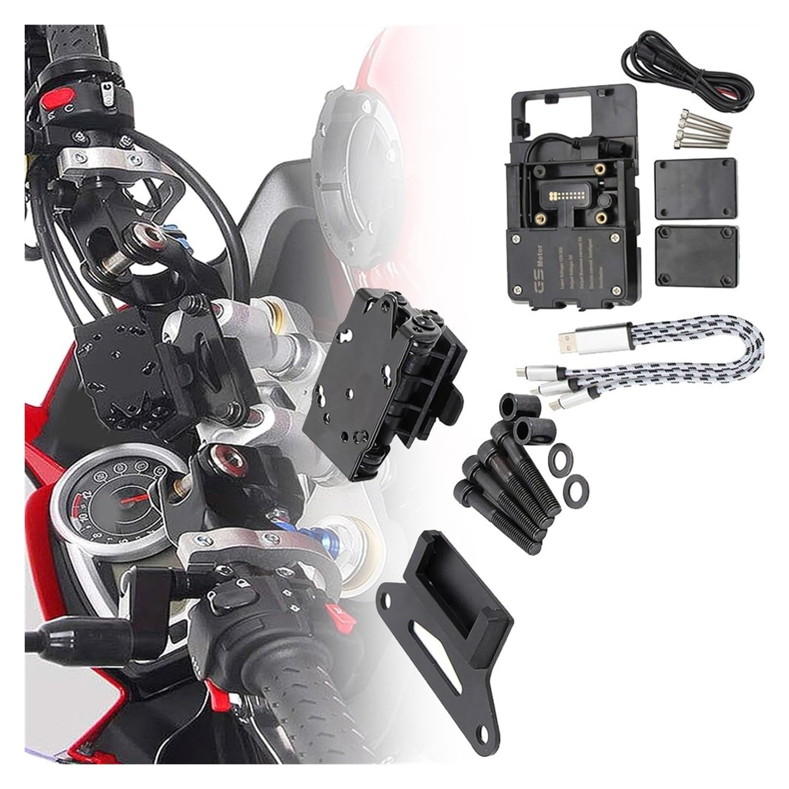 Motorrad Navigationshalterung GPS Für Suz&uki Für V&Strom 1050XT 2019-2021 Motorrad-Smartphone-Navigation GPS-Plattenhalterung Anzupassen Halter Kit Zubehör(C) von SRVSQTPTVK