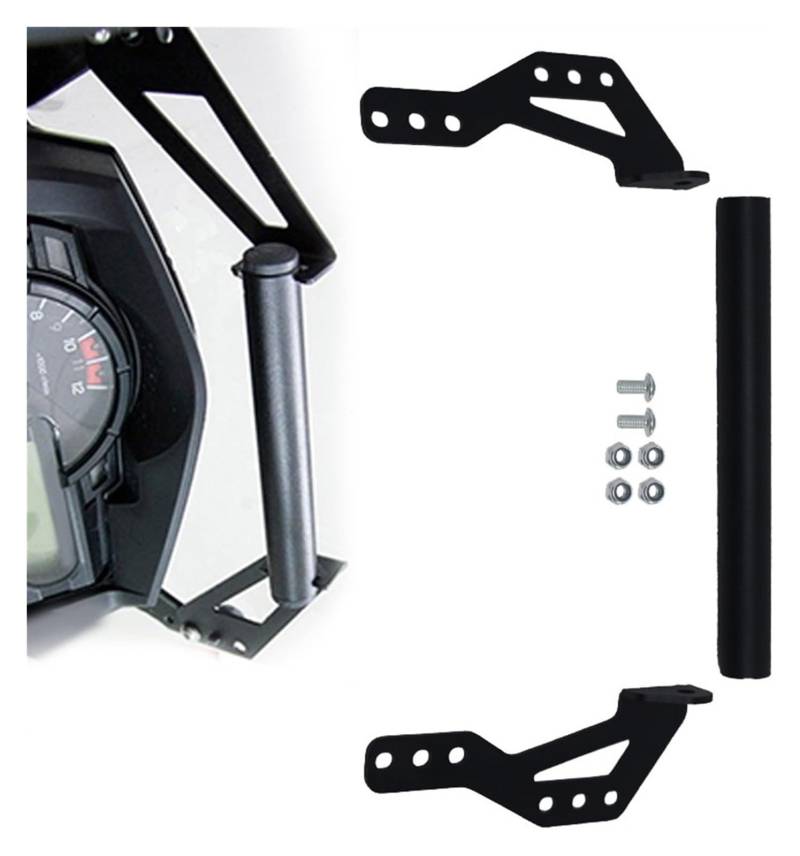 Motorrad Navigationshalterung GPS Für Suz&uki Für V&Strom 650 XT 2017-2022 Motorrad Telefon Halter Stehen GPS Navigation Platte Halterung Zubehör(Schwarz) von SRVSQTPTVK