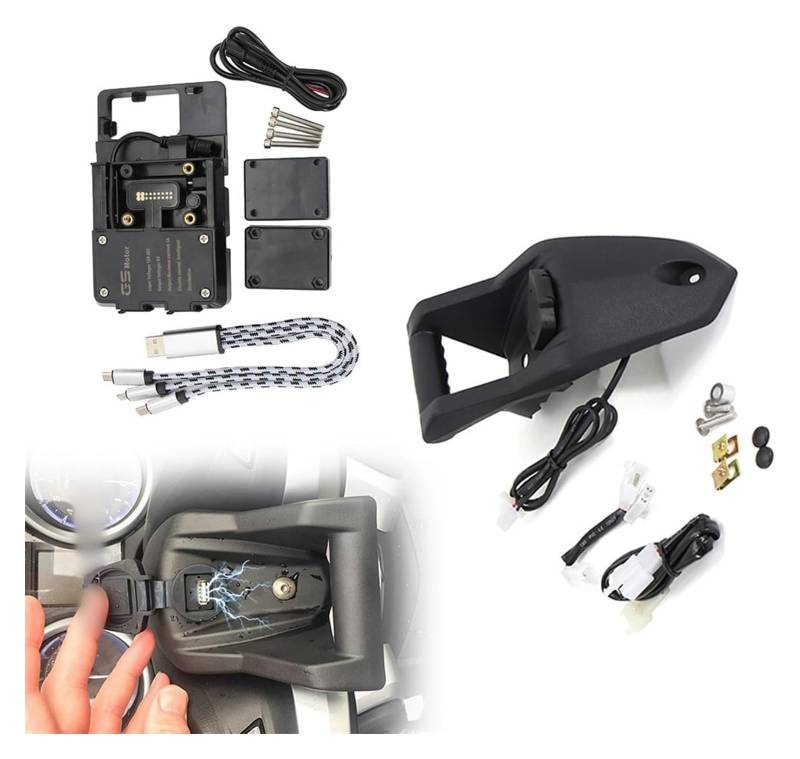 Motorrad Navigationshalterung GPS Für Y&amaha T-MAX 530 SX DX 2017-2019 USB-Ladehalterhalterung Zubehör Motorradtelefon-Navigationshalterung von SRVSQTPTVK