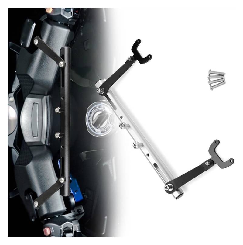 Motorrad Navigationshalterung GPS Für Y&amaha TMAX560 T MAX 560 2019-2022 Mutifunktionale Cross Bar Balance Navigation Lenkerhalterung Verlängerung(Silber) von SRVSQTPTVK