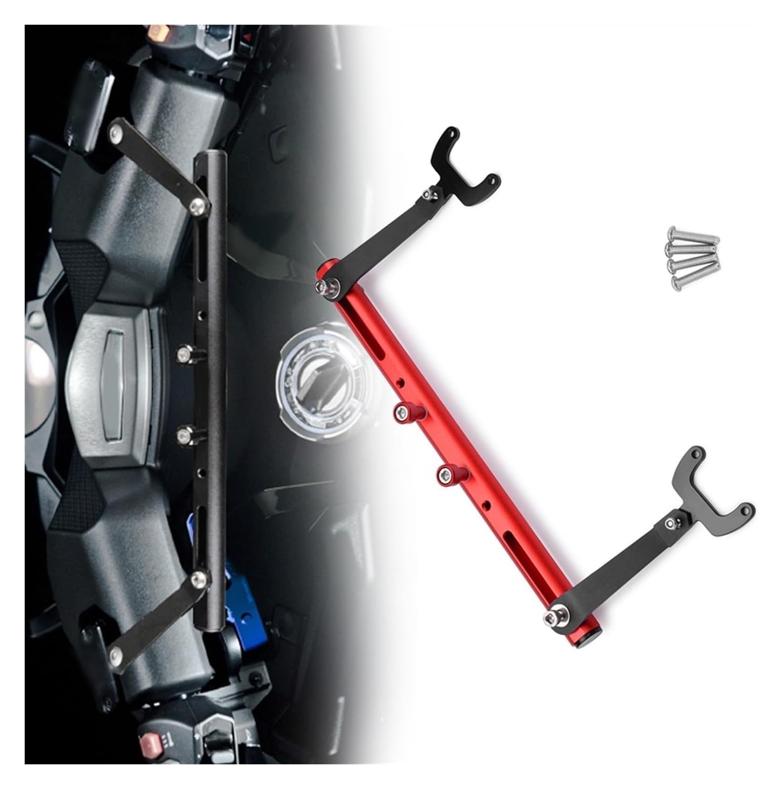 Motorrad Navigationshalterung GPS Für Y&amaha TMAX560 T MAX 560 2019-2022 Mutifunktionale Cross Bar Balance Navigation Lenkerhalterung Verlängerung(rot) von SRVSQTPTVK