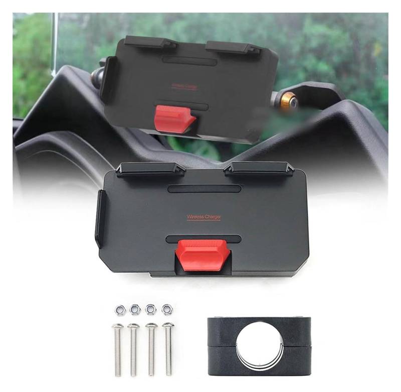 Motorrad Navigationshalterung GPS Für Y&amaha X-MAX Xmax 300 XMAX300 2021-2023 GPS-Telefonhalter USB-Wireless-Ladegerät Navigation Spotlight Halterung Halterung Ständer(22mm - Phone Holder) von SRVSQTPTVK