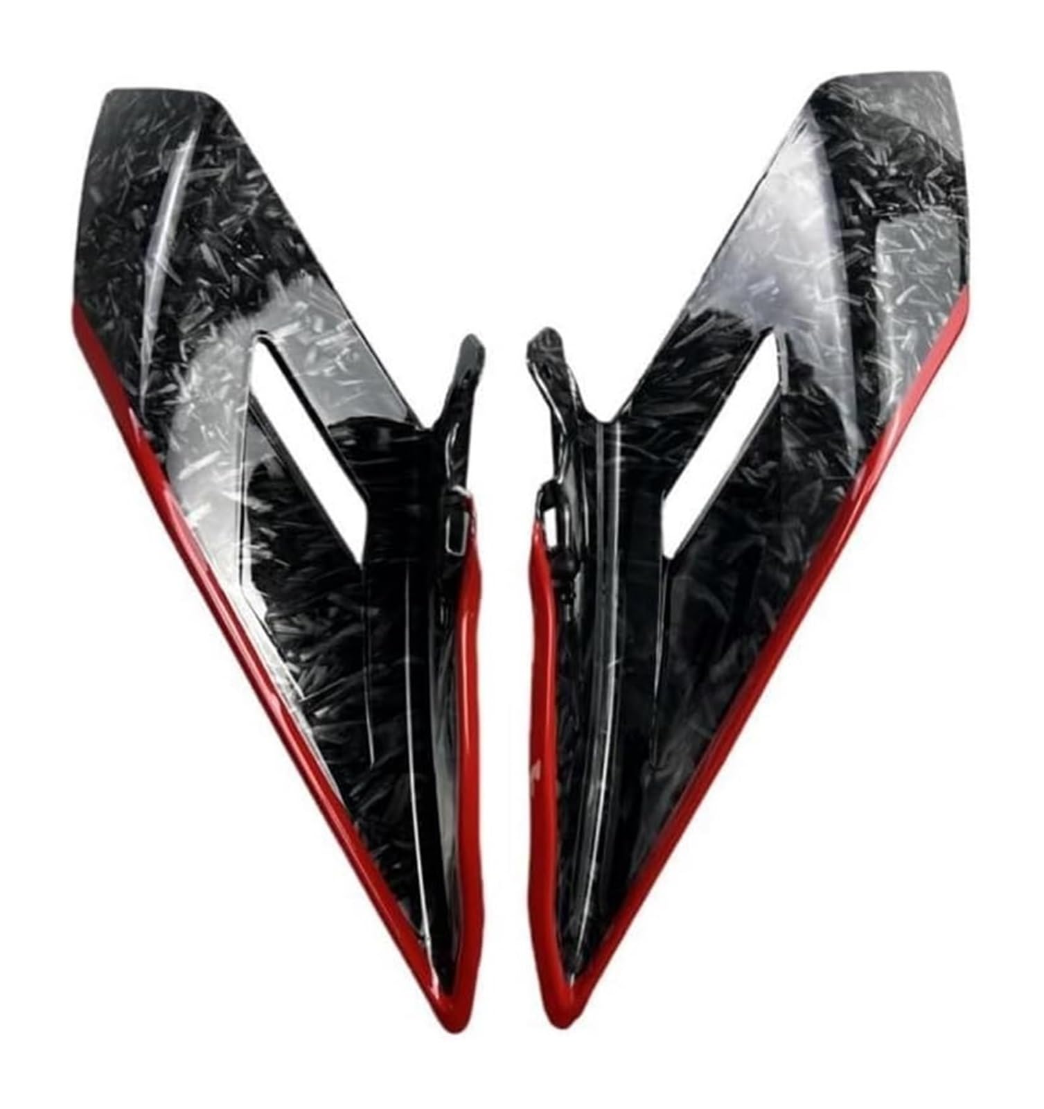 Seitenluftkanal Abdeckung Für CF&Moto 450SR 2022 2023 Seite Winglets Spoiler Motorrad Verkleidung Zubehör Fixed Wing Motorrad Aerodynamische Flügel Kit Seitenverkleidung(Forge Pattern Red) von SRVSQTPTVK