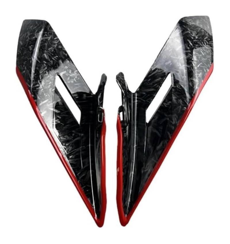 Seitenluftkanal Abdeckung Für CF&Moto 450SR 2022 2023 Seite Winglets Spoiler Motorrad Verkleidung Zubehör Fixed Wing Motorrad Aerodynamische Flügel Kit Seitenverkleidung(Forge Pattern Red) von SRVSQTPTVK